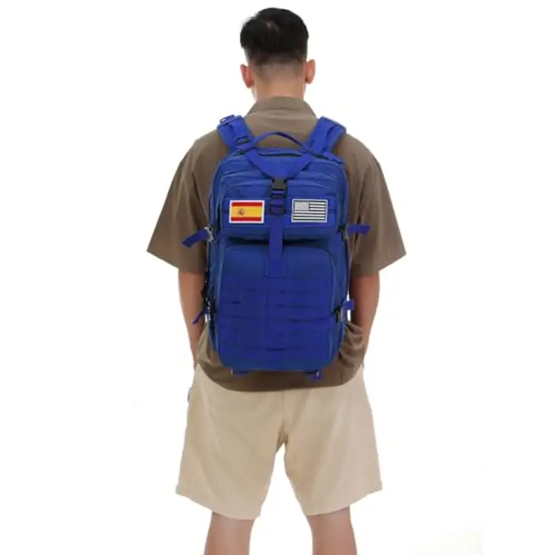 GUJOIN Zaino Tattico 50L Impermeabile, Nylon Resistente per Pesca, Caccia, Escursionismo, Campeggio Militare (Blu) miniatura 2