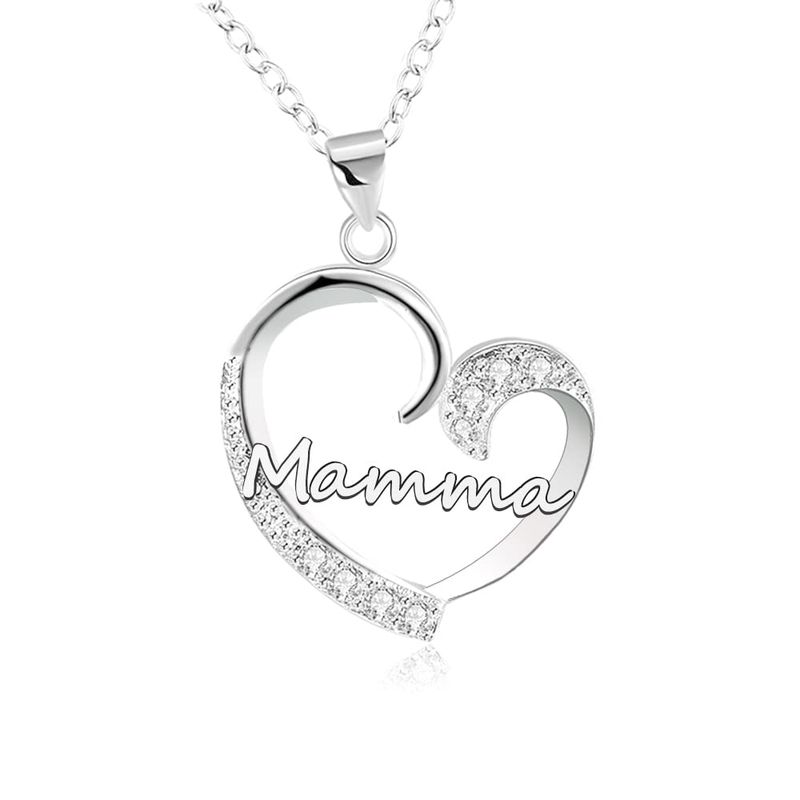 GUOYU Collana Mamma Cuore Diamante