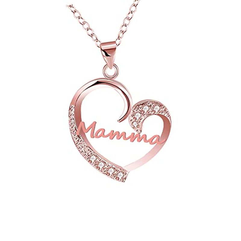 GUOYU Collana Mamma Cuore Argento