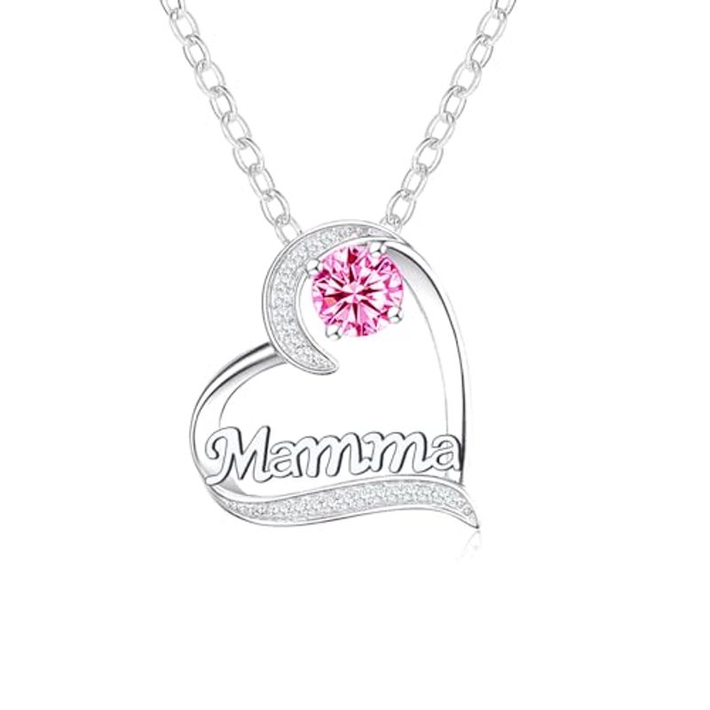 GUOYU Collana Mamma Cuore Diamante