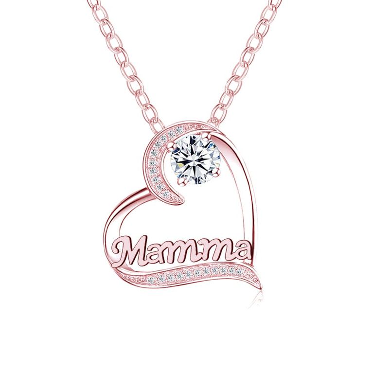 GUOYU Collana Mamma Cuore Argento