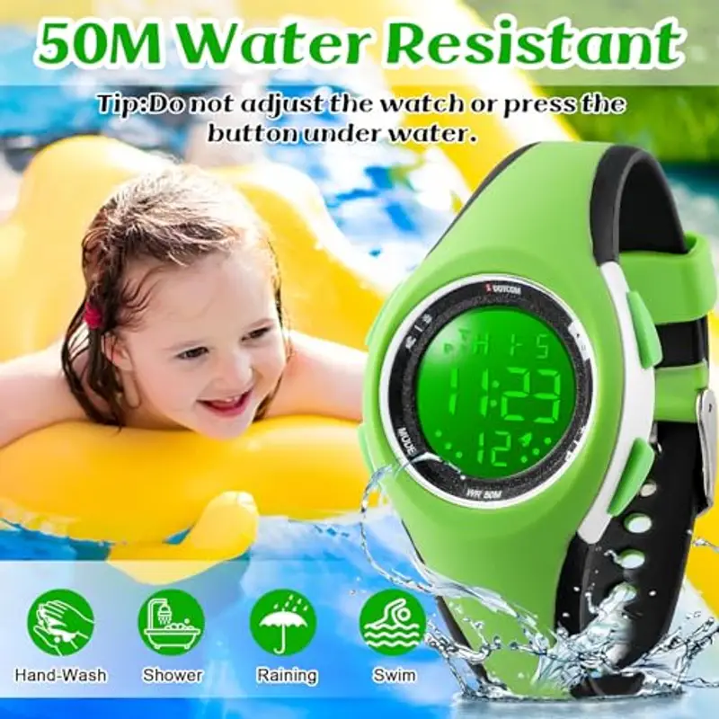 GUUMUXIN Orologi Bambini Digitale Ragazzi Ragazze, 7 Colori Impermeabilità Orologis da Polso lampeggiante per Bambini miniatura 3