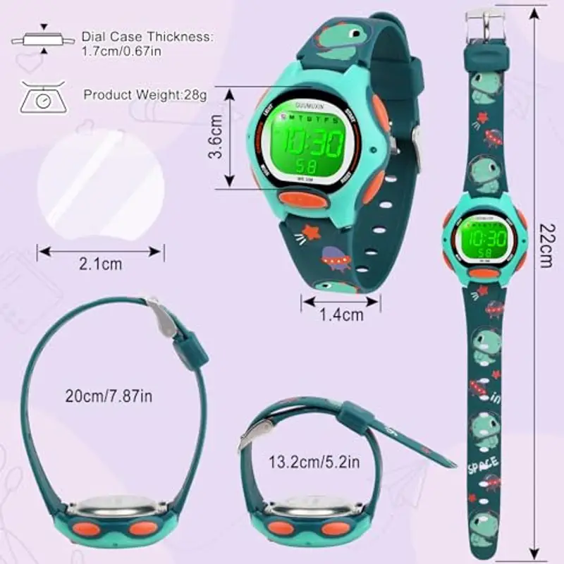 GUUMUXIN Orologi Bambini Digitale Ragazzi Ragazze, 7 Colori Impermeabilità Orologis da polso lampeggiante per Bambini miniatura 3
