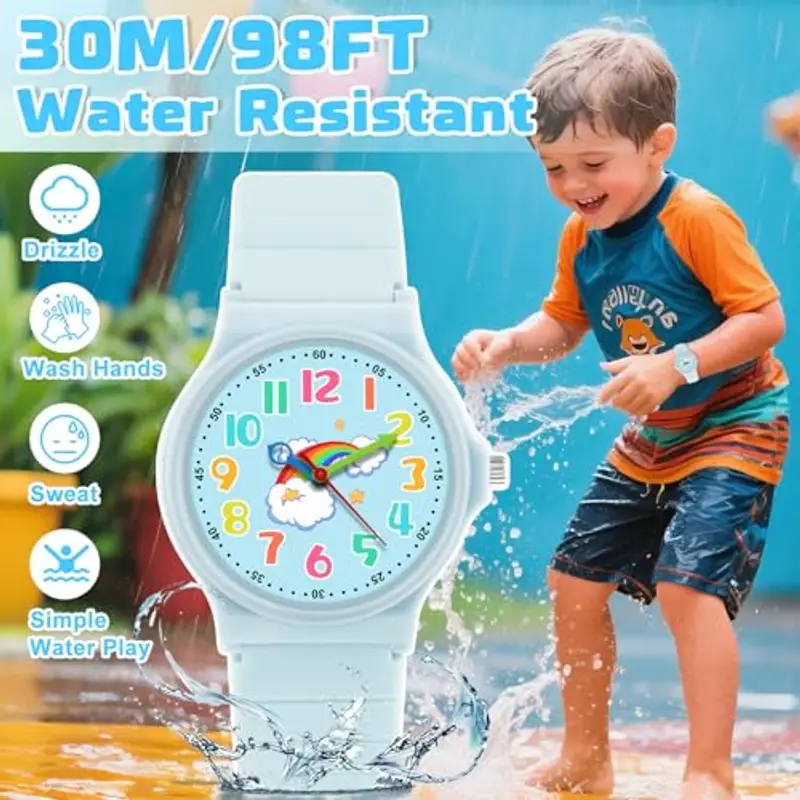 GUUMUXIN Orologio Analogico per Bambino Bambina, 30 Metri di Resistenza All'acqua per L'apprendimento Dell'orologio miniatura 2