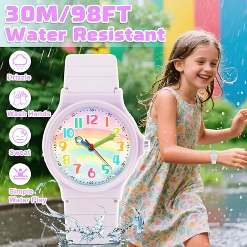 GUUMUXIN Orologio Analogico per Bambino Bambina, 30 Metri di Resistenza All'acqua per L'apprendimento Dell'orologio miniatura 2