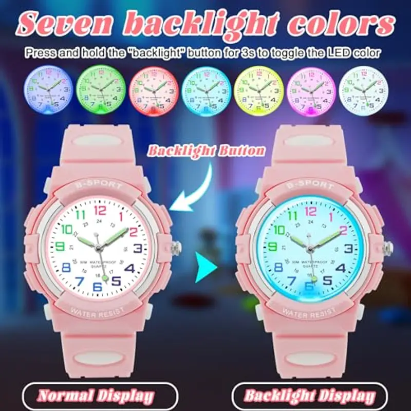 GUUMUXIN Orologi sportivi Bambino Rosa 2106285 miniatura 2