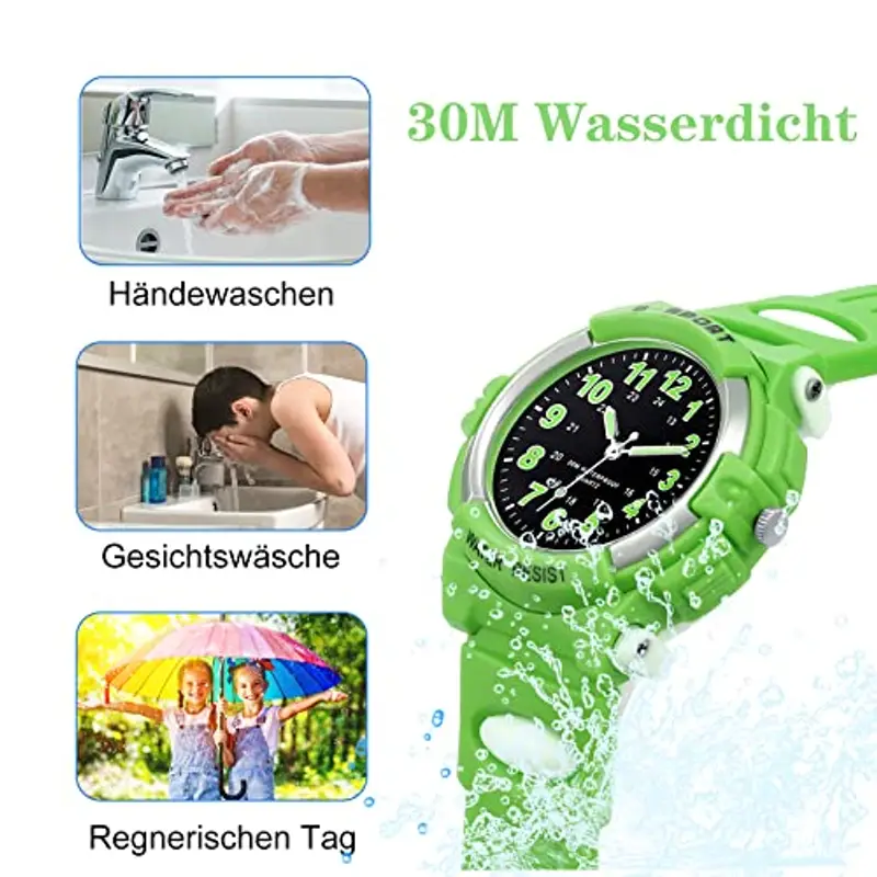 GUUMUXIN Orologio Bambini, Orologio da Polso per Ragazzi, Orologios Bambini Analogico, Ragazzi Ragazze Orologi, con Cinturino in Gomma, Impermeabile 30M, per Sport all'aria Aperta miniatura 3
