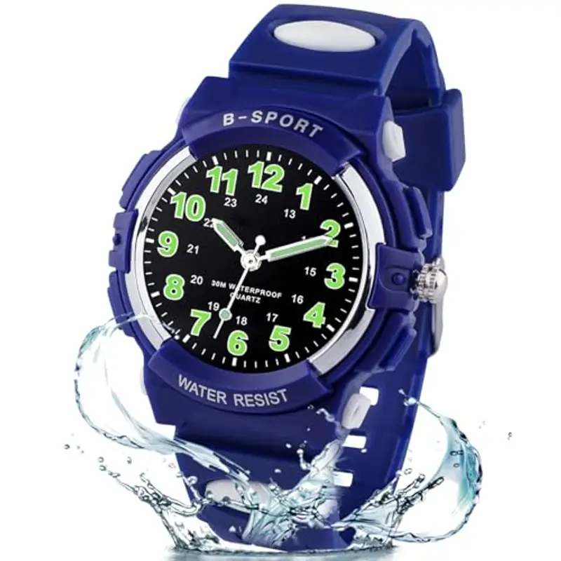 GUUMUXIN Orologio Bambini,Orologio da Polso per Ragazzi,Orologios Bambini Analogico,Ragazzi Ragazze Orologi,con Cinturino in Gomma, Impermeabile 30M, per Sport all'aria Aperta