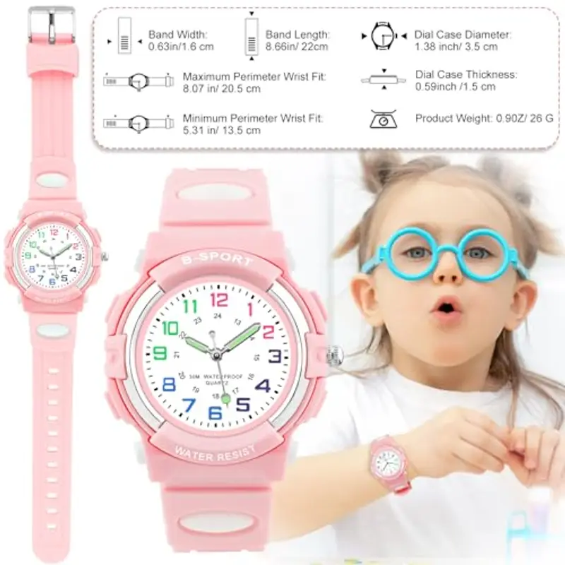 GUUMUXIN Orologio Bambino, Orologio da Polso per Ragazzi, Orologio Bambini Analogico, Ragazzi Ragazze Orologi, con Cinturino in Gomma, Impermeabile 30M, per Sport all'aria Aperta miniatura 2