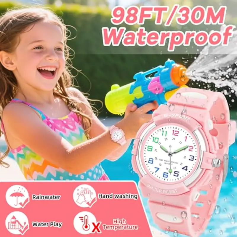 GUUMUXIN Orologio Bambino, Orologio da Polso per Ragazzi, Orologio Bambini Analogico, Ragazzi Ragazze Orologi, con Cinturino in Gomma, Impermeabile 30M, per Sport all'aria Aperta miniatura 3