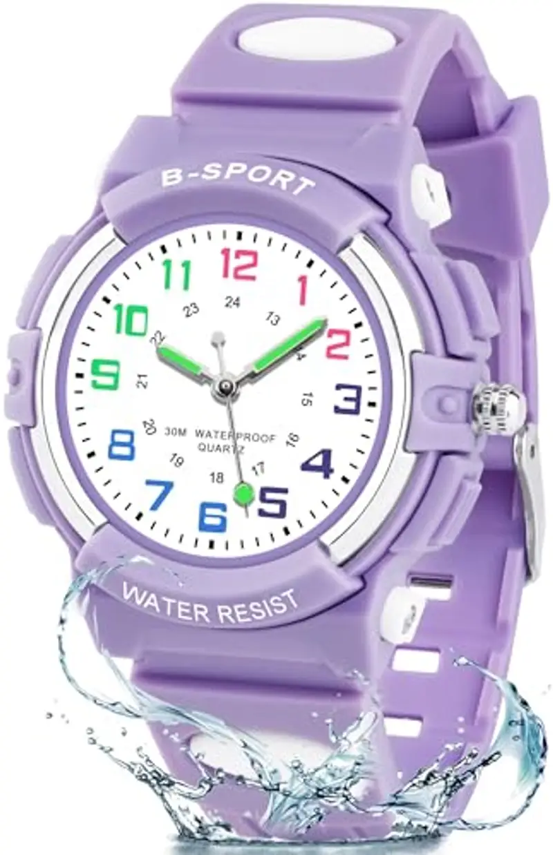 GUUMUXIN Orologio Bambino,Orologio da Polso per Ragazzi,Orologio Bambini Analogico,Ragazzi Ragazze Orologi,con Cinturino in Gomma, Impermeabile 30M, per Sport all'aria Aperta