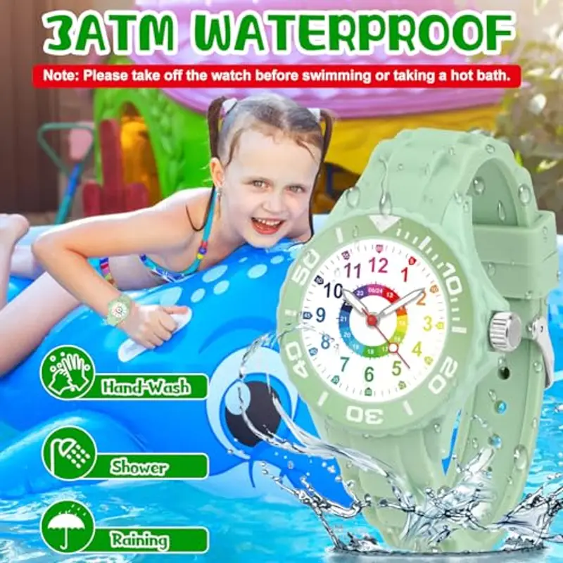 GUUMUXIN Orologio per Bambino, Orologio Educativo con Lancette per Bambini, Quadrante Multicolore con Scale Chiare, Con Cinturino Morbido, Adatto per Ragazzi e Ragazze, Facile da Leggere e Imparare miniatura 2