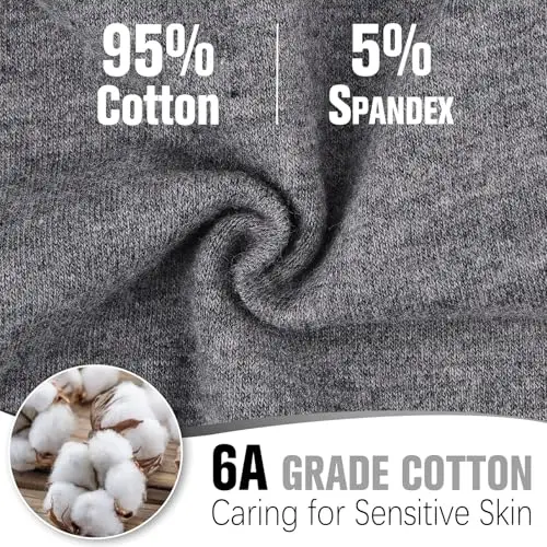 GXCROR - Berretto unisex, in cotone, morbido e sottile, leggero, traspirante, per tutte le stagioni, Nero e grigio miniatura 2