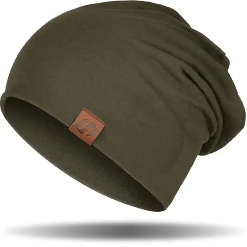 GXCROR - Berretto unisex, in cotone, morbido e sottile, leggero, traspirante, per tutte le stagioni, Verde militare,