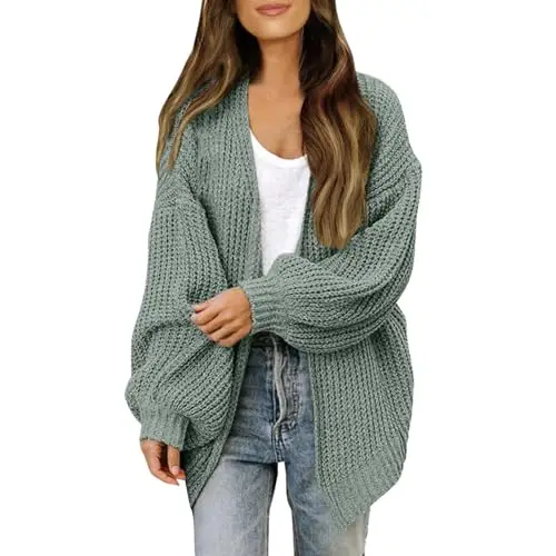 GXYANiaoy Cardigan Donna Verde 3370095