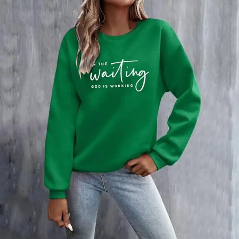 GXYANiaoy Maglione Donna - Felpa con Lettere Stampato Maniche Lunghe Girocollo Maglione Autunno Inverno Donna Lettere miniatura 2