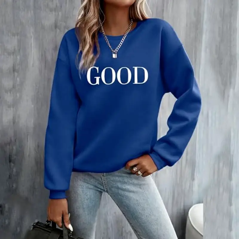 GXYANiaoy Pullover Donna - Felpa con Lettere Stampato Maniche Lunghe Girocollo Maglione Autunno Inverno Donna Lettere miniatura 2