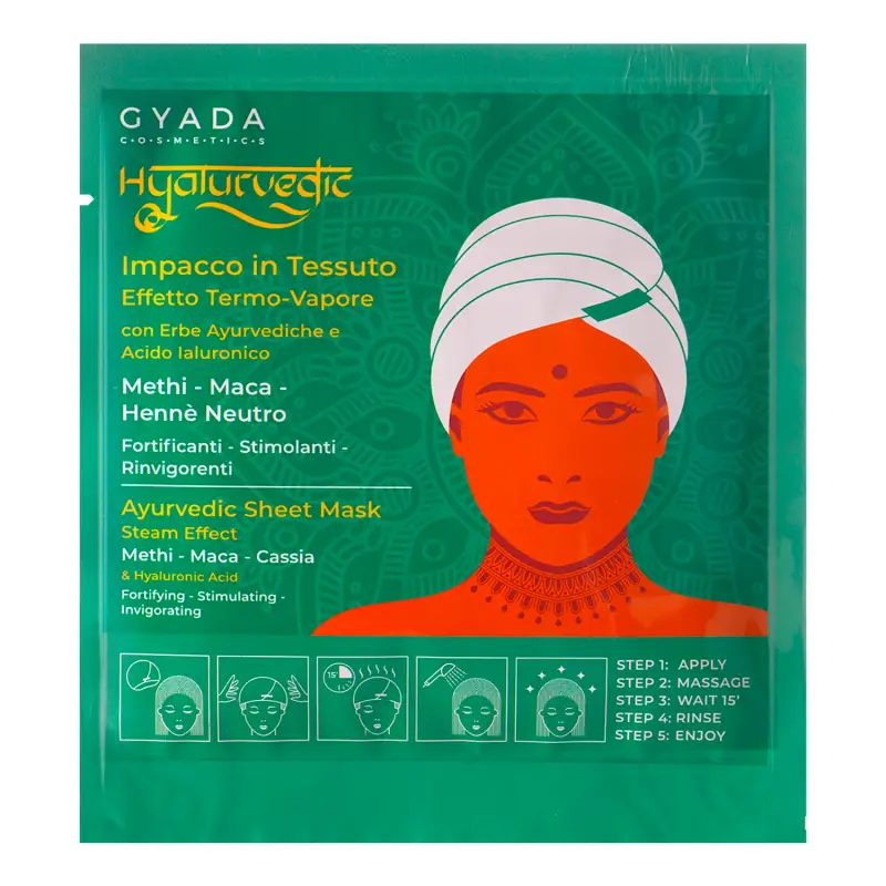 Hyalurvedic Impacco Ayurvedico In Tessuto Fortificante - Maschera capelli rinforzante,Capelli fini