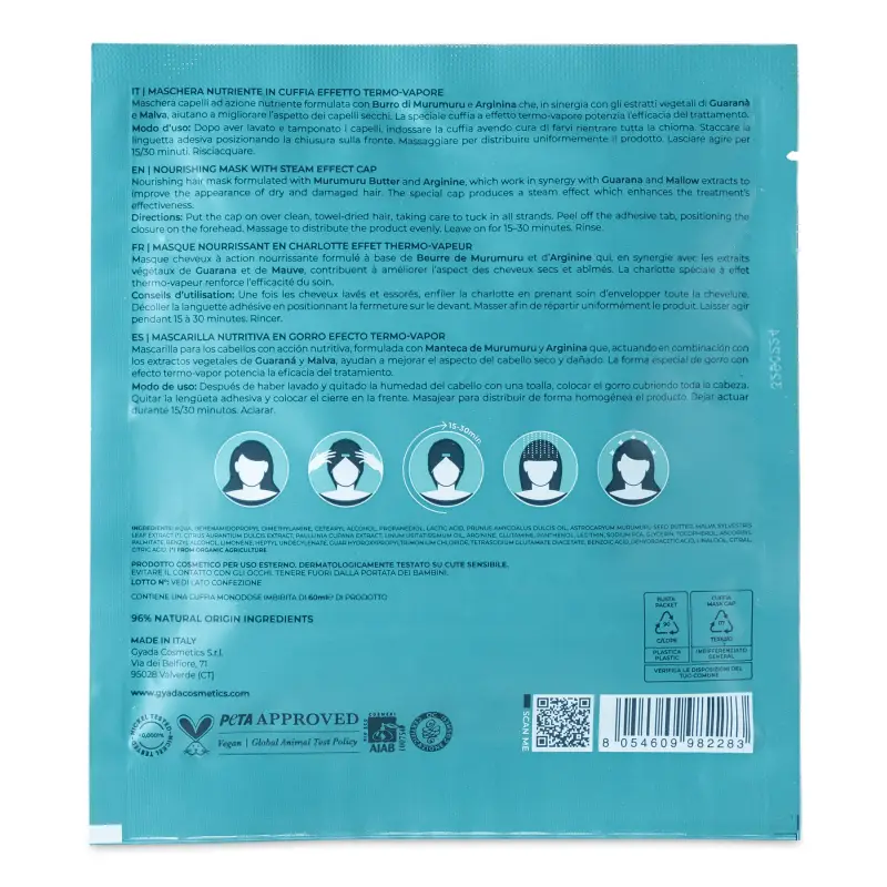 Maschere Capelli in Tessuto Maschera Nutriente In Cuffia Effetto Termo-Vapore - Maschera capelli secchi, Capelli secchi miniatura 2