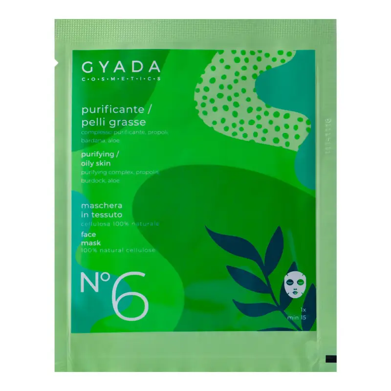 Maschere Viso in Tessuto Maschera In Tessuto Purificante / Pelli Grasse N. 6 - Maschera viso purificante