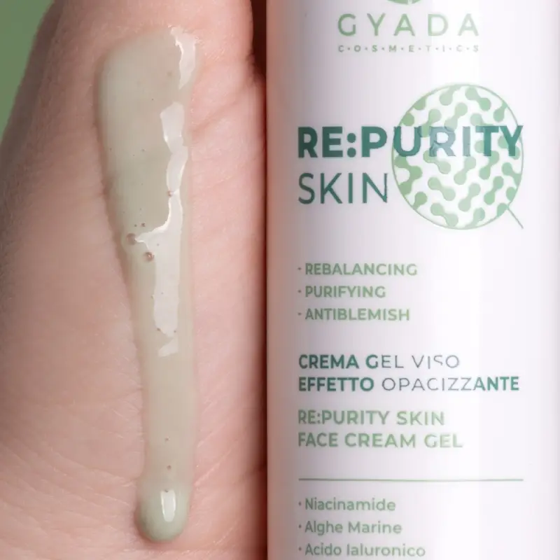Re Purity Skin Face Cream Gel - Crema Gel Viso Effetto Opacizzante - Crema viso pelle grassa, Primer viso miniatura 3