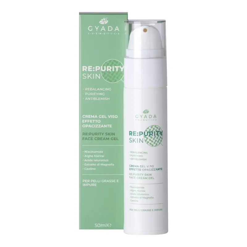 Re Purity Skin Face Cream Gel - Crema Gel Viso Effetto Opacizzante - Crema viso pelle grassa,Primer viso