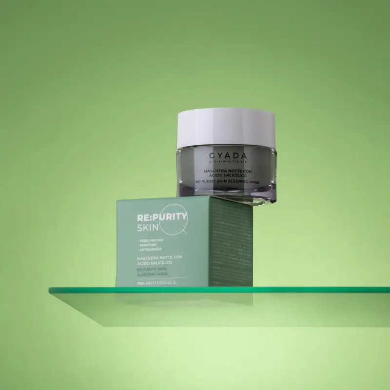Re Purity Skin Sleeping Mask - Maschera Notte con Acido Salicilico - Crema viso pelle grassa, Maschera viso purificante miniatura 2