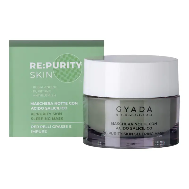Re Purity Skin Sleeping Mask - Maschera Notte con Acido Salicilico - Crema viso pelle grassa,Maschera viso purificante