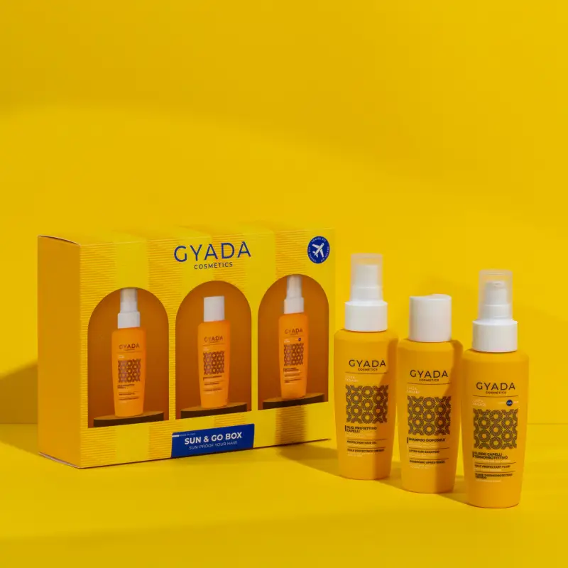 Solari Sun & Go Box - Shampoo protezione solare, Olio capelli, Spray solare capelli, Cofanetto per capelli miniatura 3