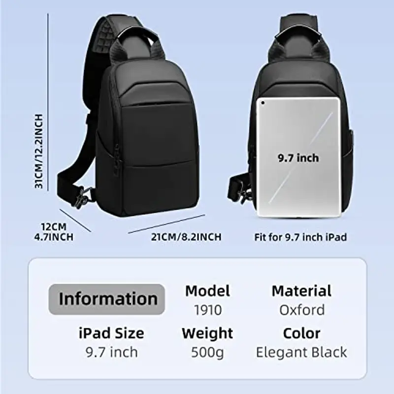 GYakeog Marsupio Uomo Nero 1444157 miniatura 2