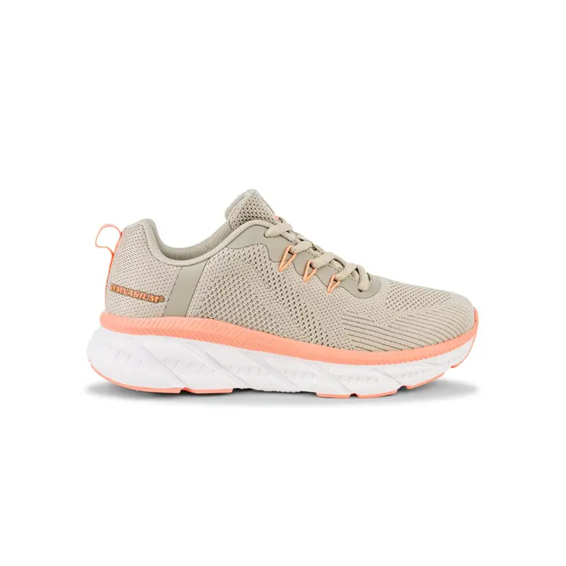 Sneakers donna beige da running con suola chunky