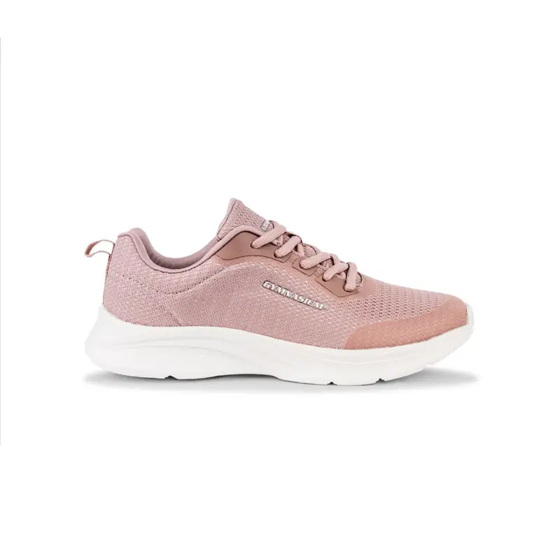 Sneakers rosa donna da running con scritta logo laterale