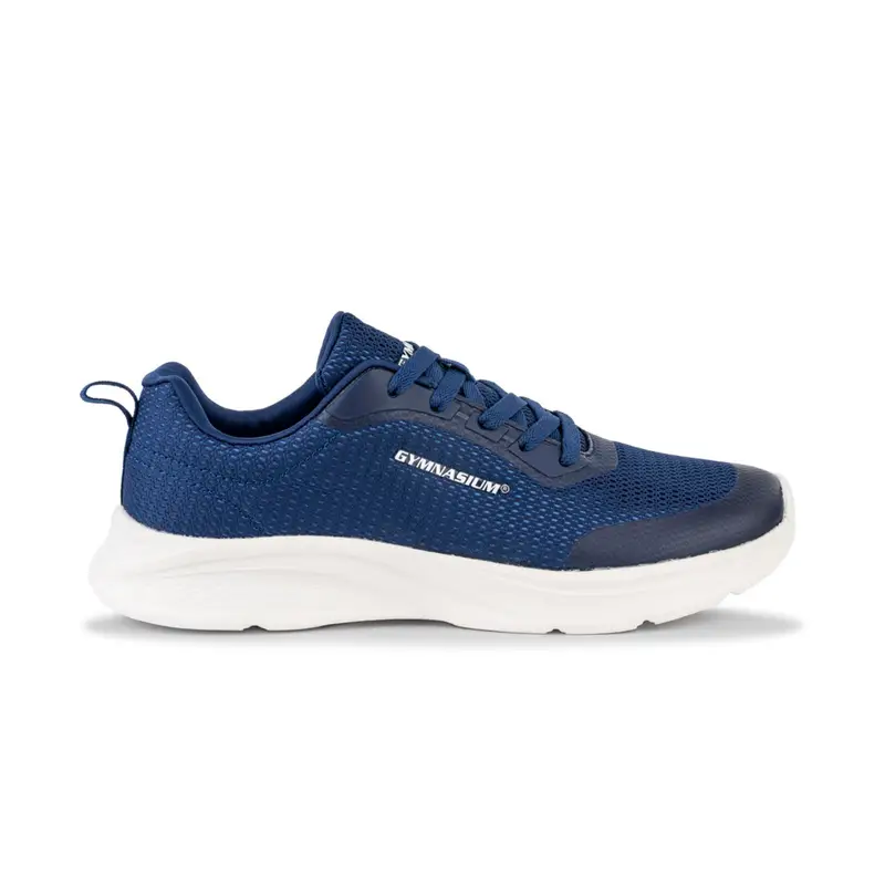 Sneakers uomo blu da running con scritta logo laterale