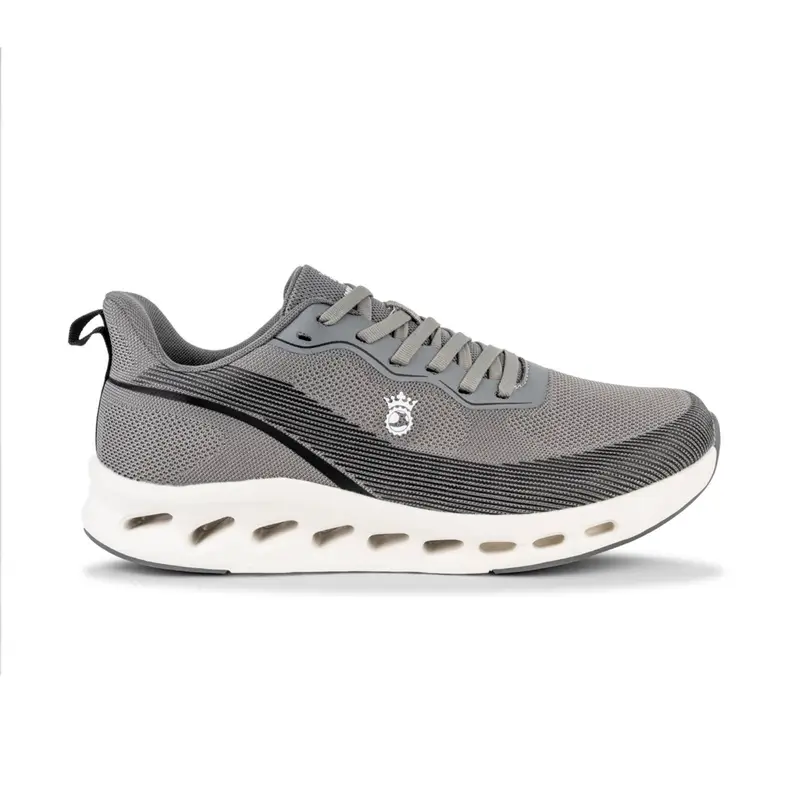 Sneakers uomo grigie da running con suola chunky sagomata