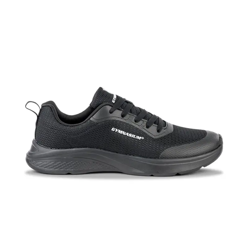 Sneakers uomo nere da running con scritta logo laterale
