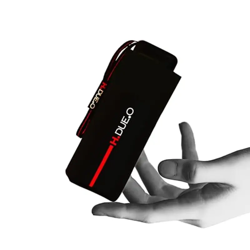 H.DUE.O Ombrello Tascabile [Solo 17 Cm] con Cupola Large. Ombrello Ultra-Leggero da Viaggio, Ombrello Portatile Piccolo Resistente Asciugatura Rapida [TRAVEL] (NERO)