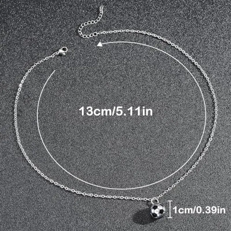 HABNI Fußball Anhänger Halskette Edelstahl, Halskette Unisex, Edelstahl, Fußballsachen Für Kinder, Weihnachten miniatura 3