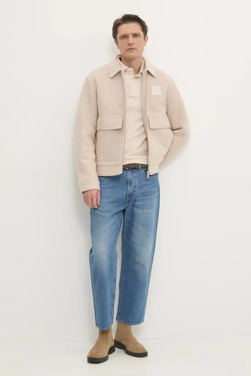 camicia a maniche lunghe uomo colore beige HM550991 miniatura 2