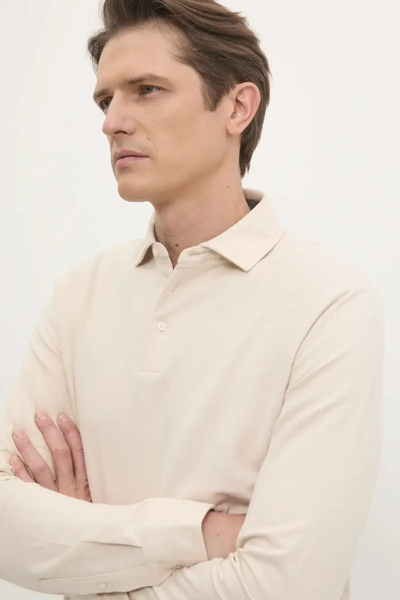 camicia a maniche lunghe uomo colore beige HM550991 miniatura 4