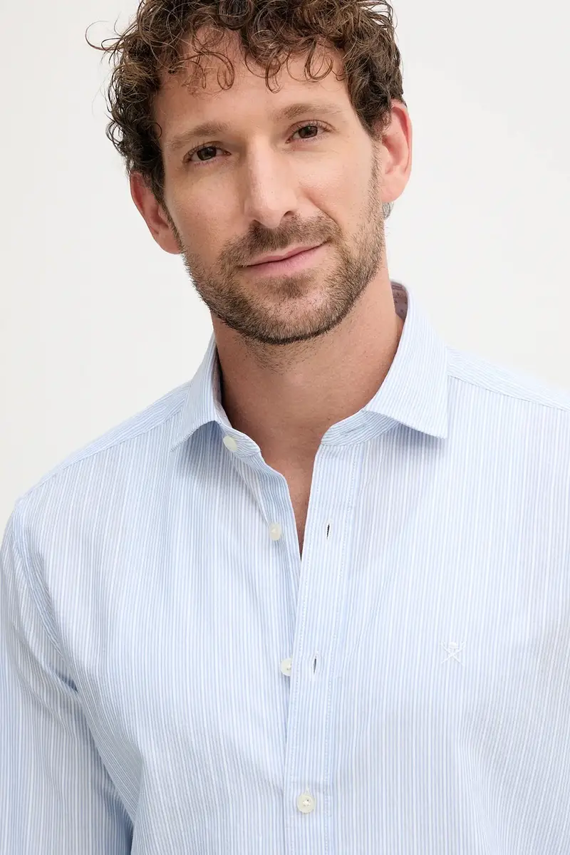 camicia in cotone uomo colore blu HM3010349 miniatura 4