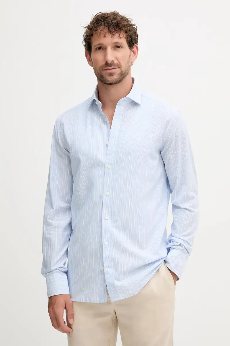 camicia in cotone uomo colore blu HM3010349