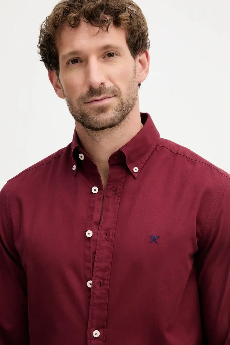 camicia in cotone uomo colore granata HM3010508 miniatura 4