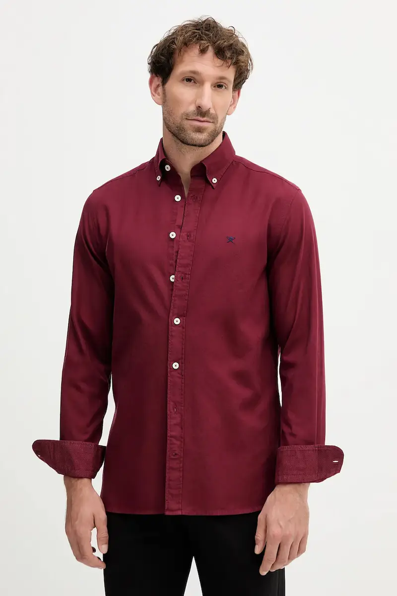 camicia in cotone uomo colore granata HM3010508