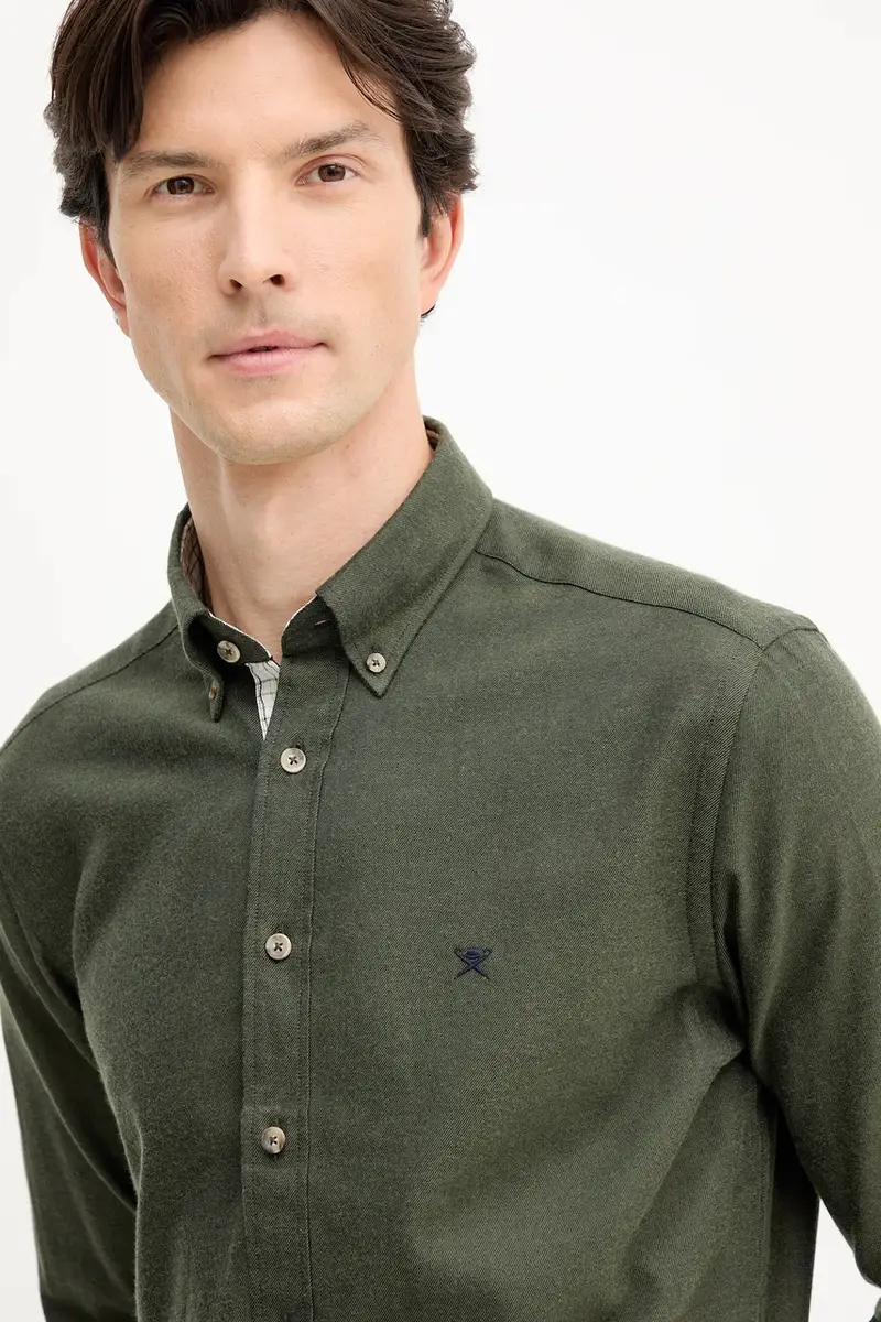 camicia in cotone uomo colore verde HM3010413 miniatura 4