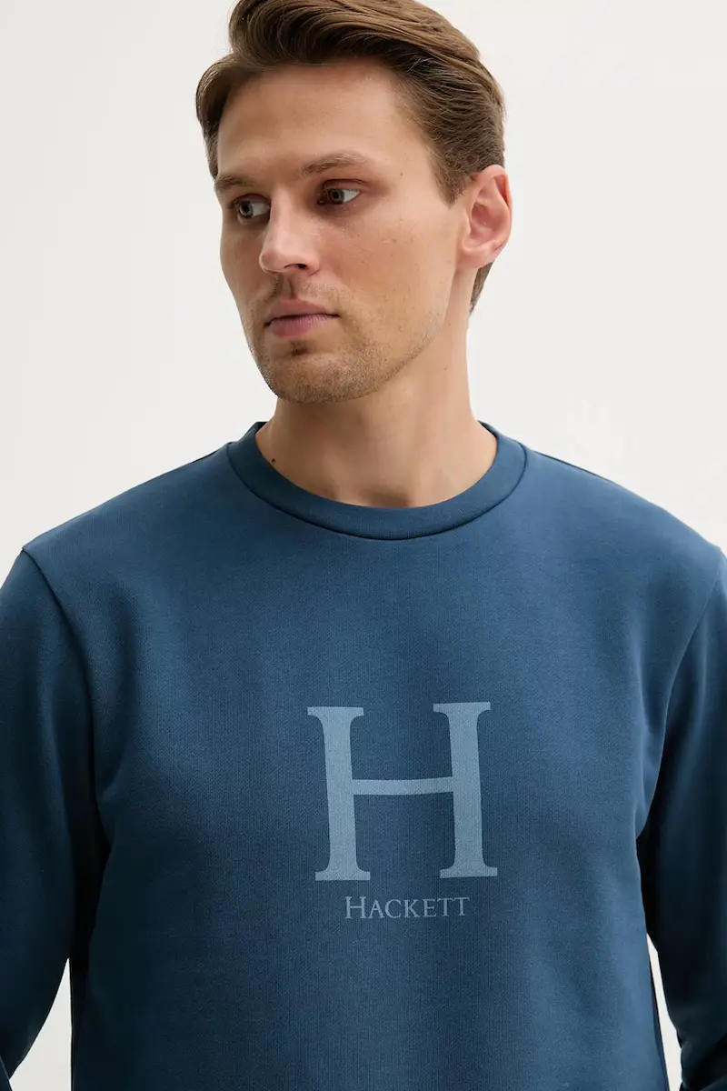 felpa in cotone uomo colore blu HM5800002 miniatura 4