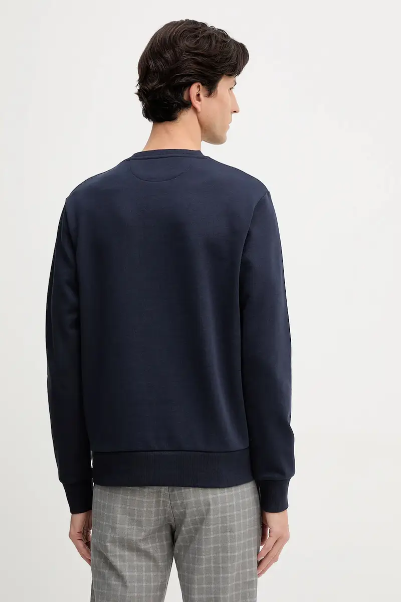 felpa in cotone uomo colore blu navy con applicazione HM5800015 miniatura 3