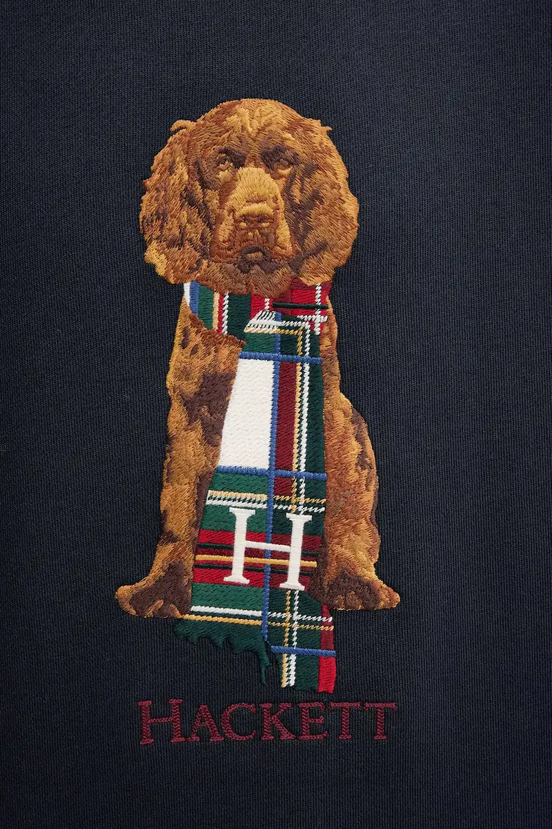 felpa in cotone uomo colore blu navy con applicazione HM5800015 miniatura 5