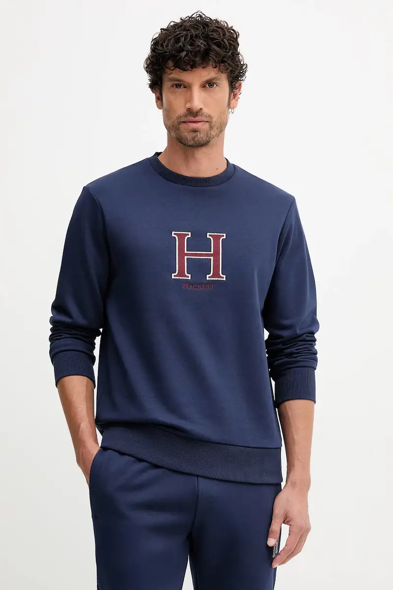 felpa uomo colore blu navy con applicazione HM5800020