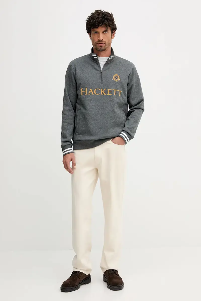 felpa uomo colore grigio con applicazione HM5800022 miniatura 2