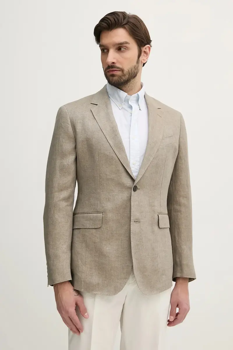 giacca in lino uomo colore beige HM443515R